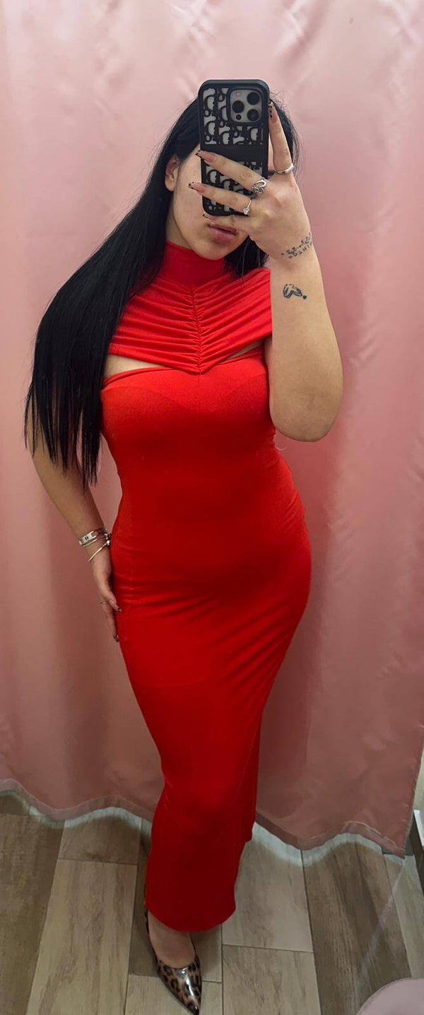 Abito Rouge Drappé