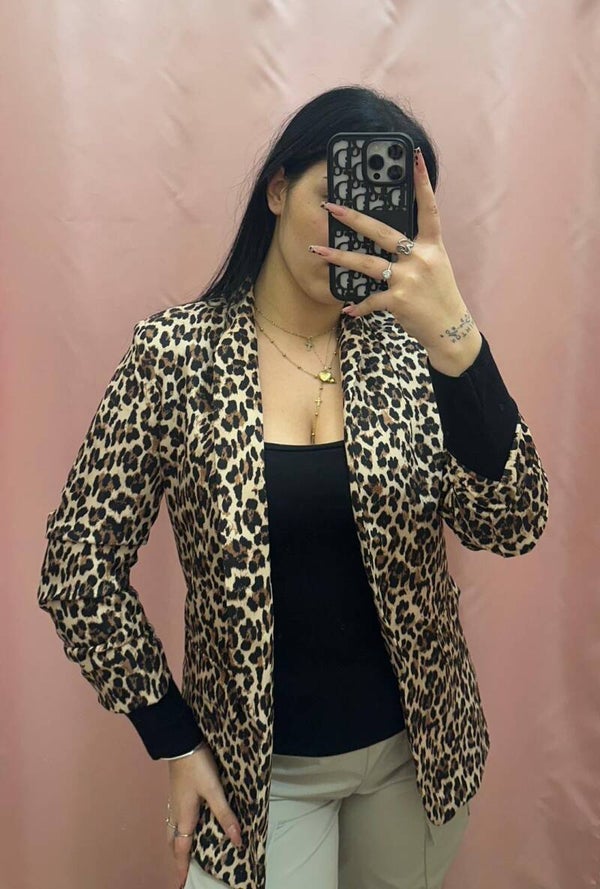 Giacca open-front animalié