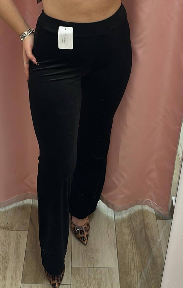 Velvet-look pants