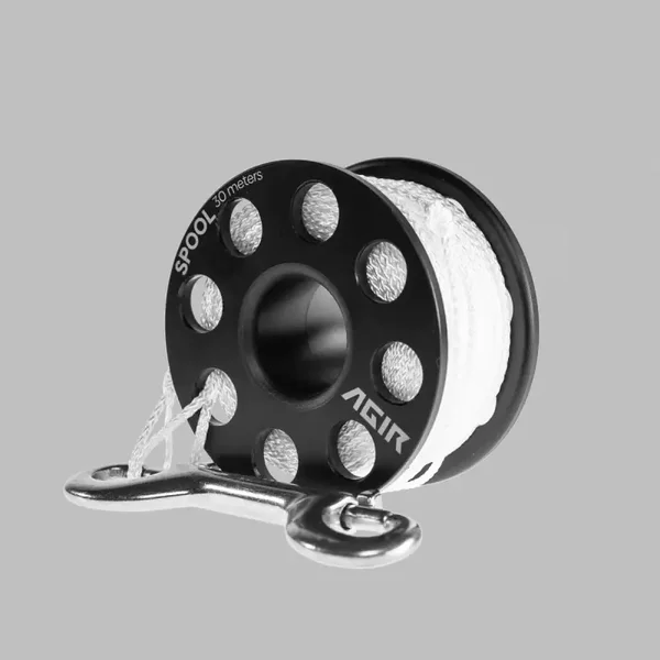 Agir reel met double-ender 30m/45m, zwart/wit