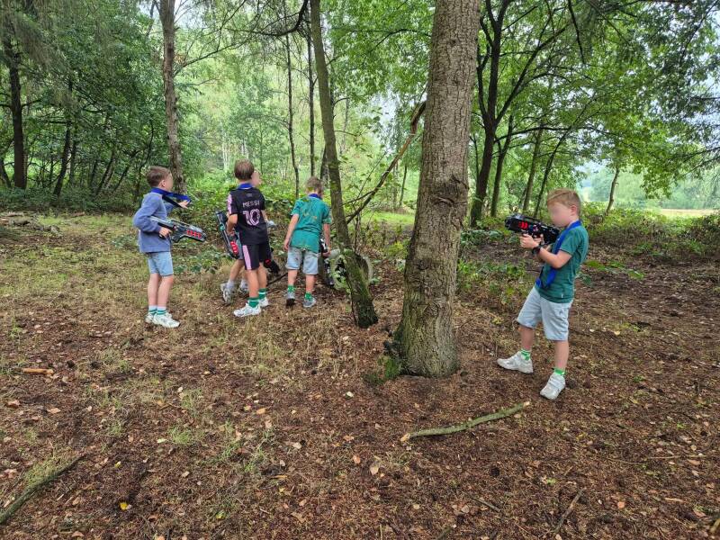 Lasergamen op een zelfgekozen locatie tijdens een kinderfeestje in Lunteren.
