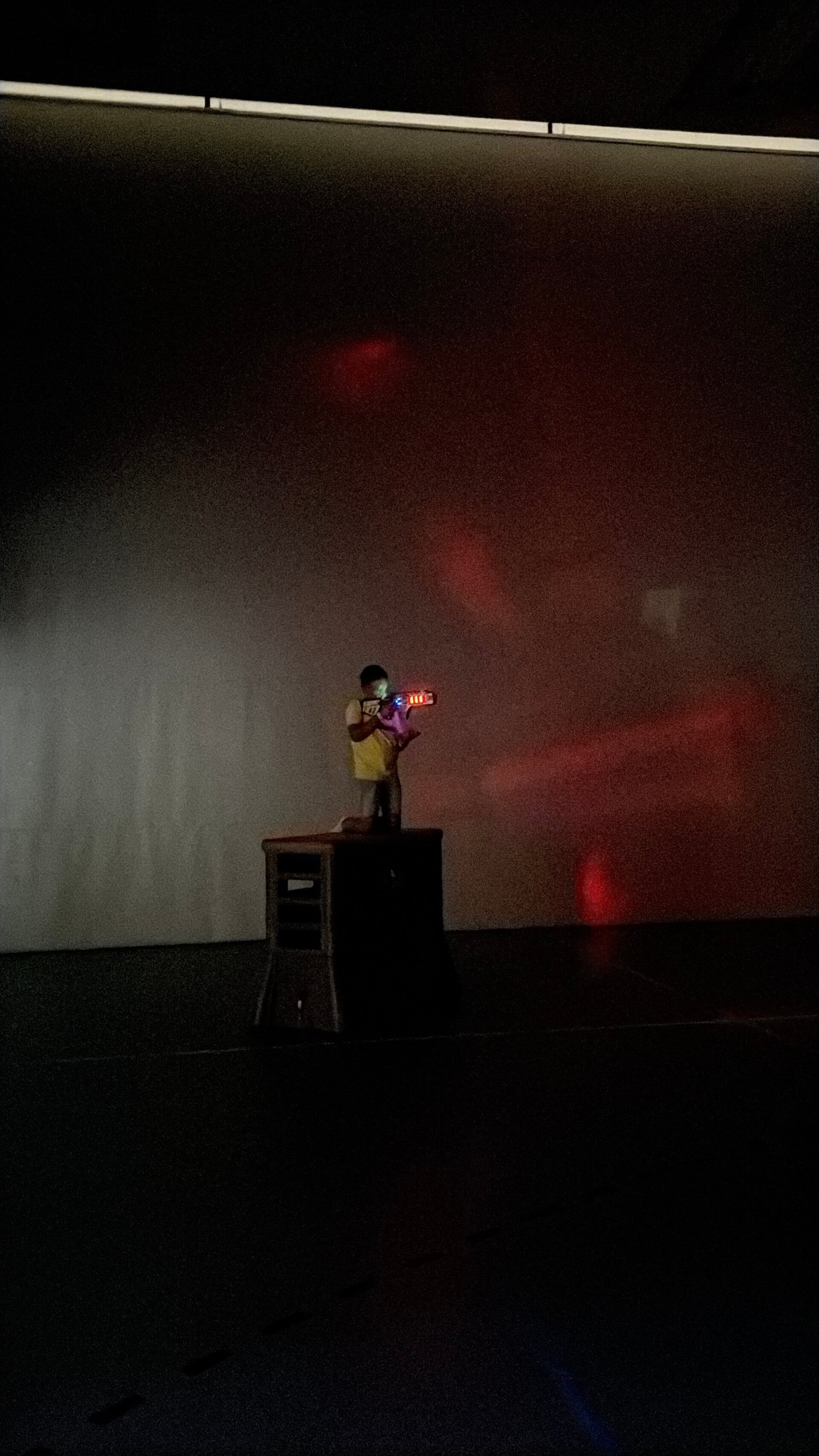 Lasergame-zone in Sportzaal De Spil in Harskamp