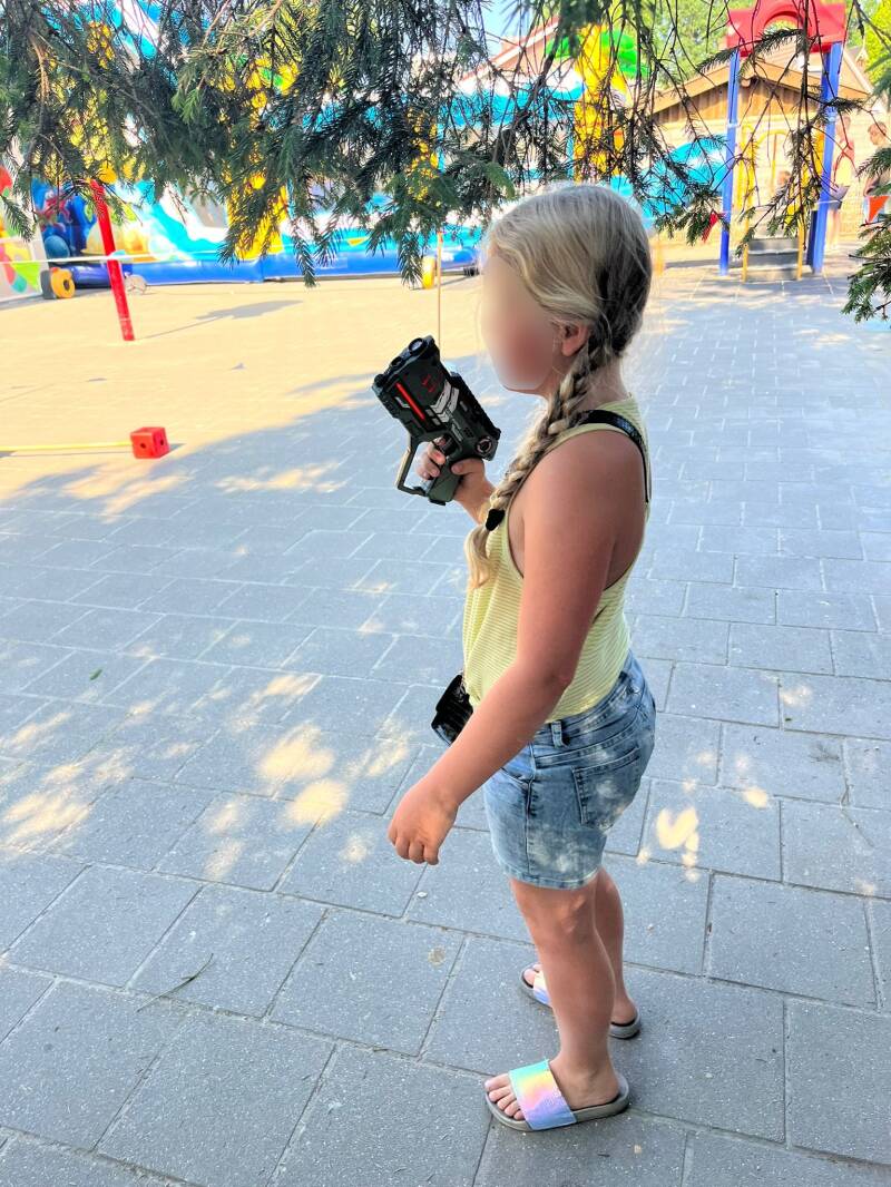 Lasergamen tijdens een schoolfeest in Harskamp 