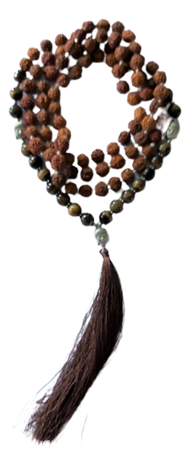 Mala gebedsketting Rudrashka Tijgeroog