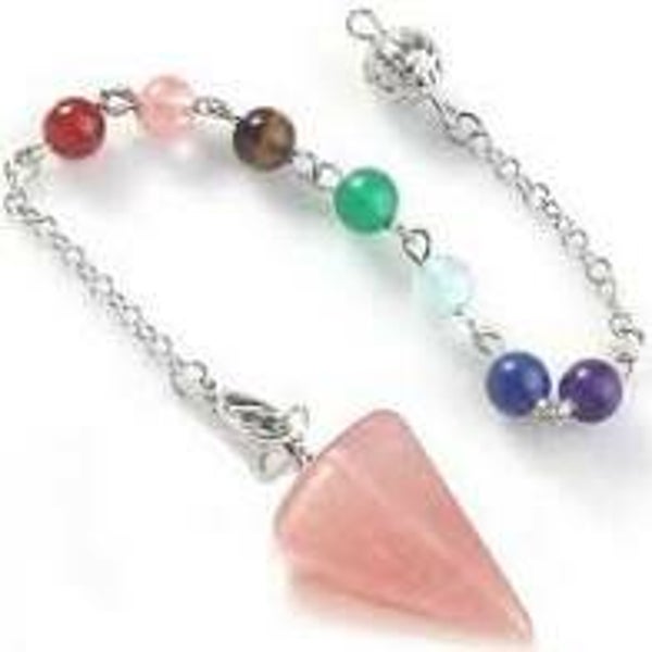 Pendel Rozenkwarts Chakra Facet