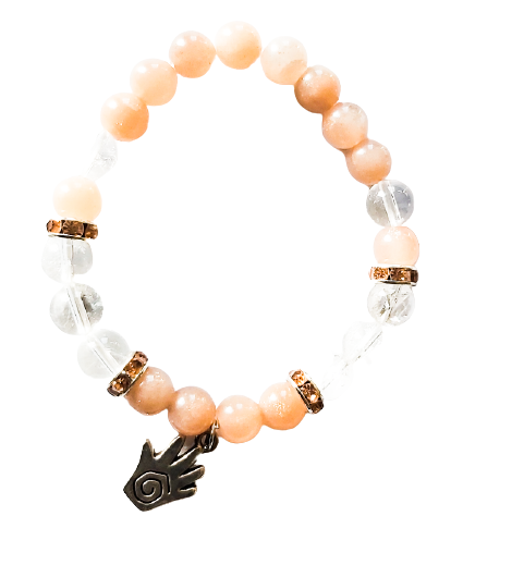 Edelsteen armband Maansteen & Bergkristal