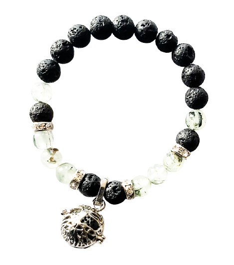 Edelsteen armband Lavasteen & Jade