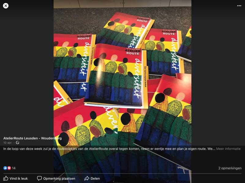 Cover Atelierroute 2022 met mijn schilderij op de cover