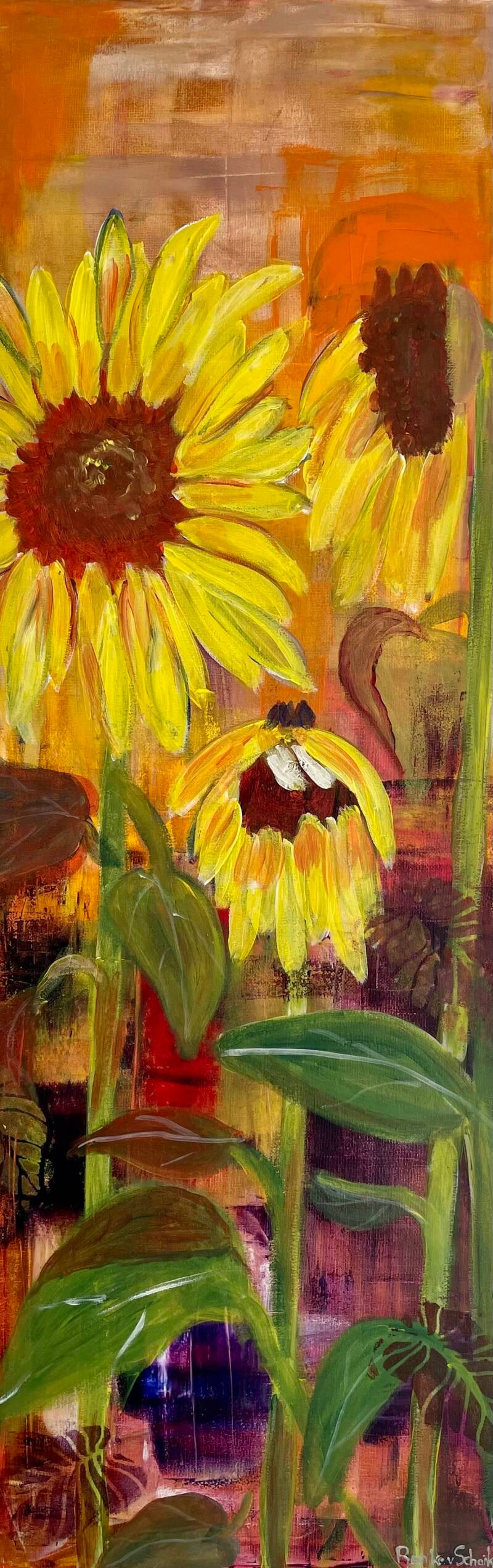 Zonnebloemen (30 x 90 cm)
