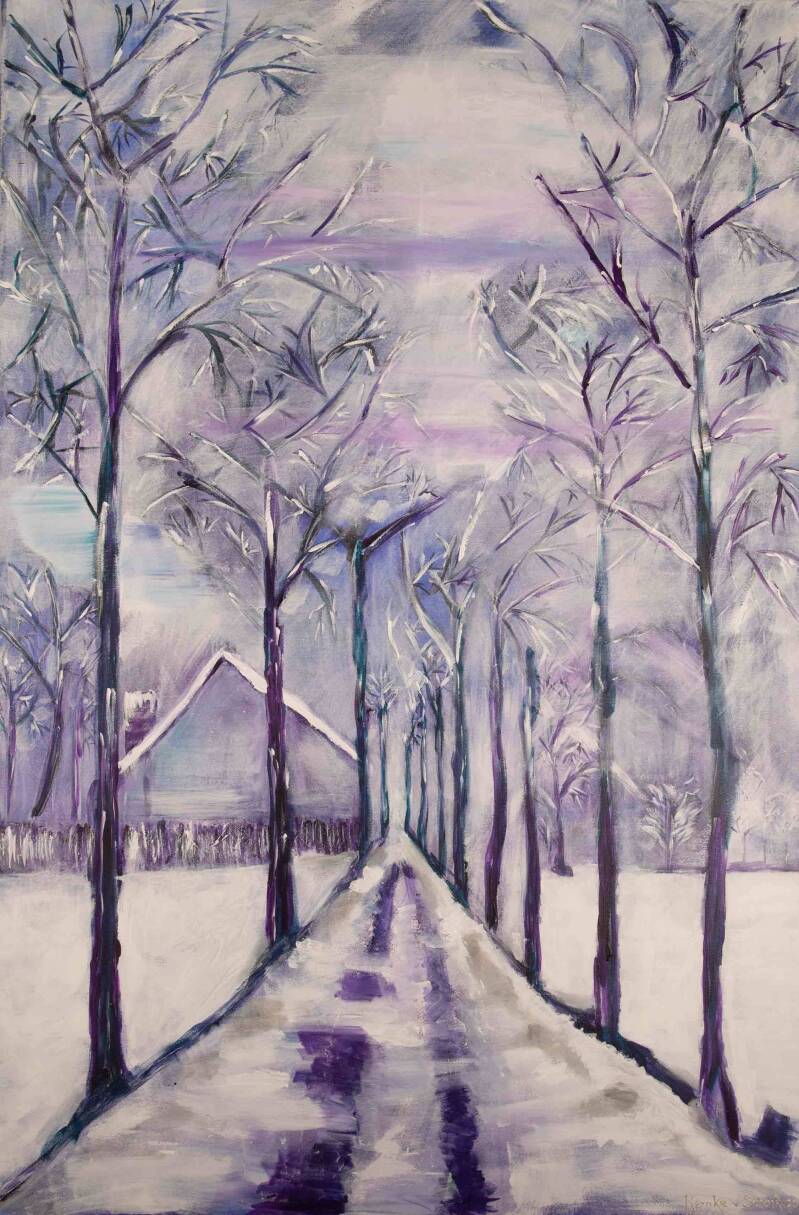 Winters tafereel (120 x 80 cm)