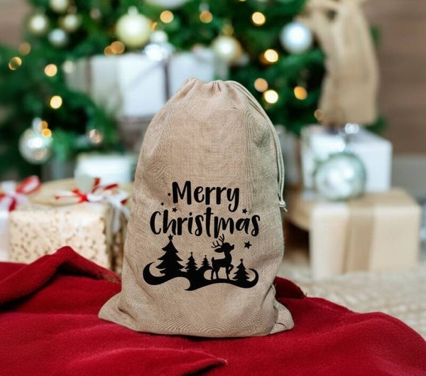 De ECHTE jute zak van de kerstman - kan met naam
