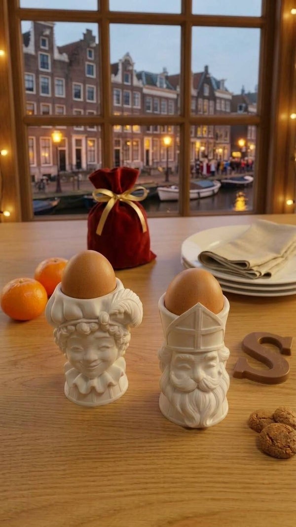 Sinterklaas & Piet Eierdoppen – Gezellige 3D‑Print Set