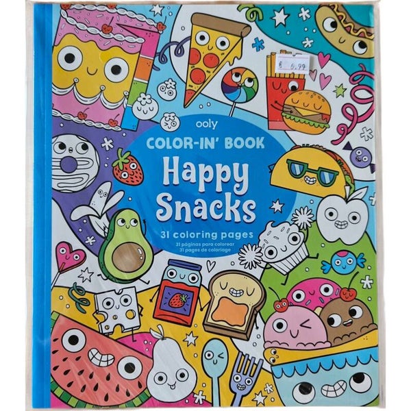 Ooly Happy Snacks Color-In' Book – Kleurboek (31 pagina's)