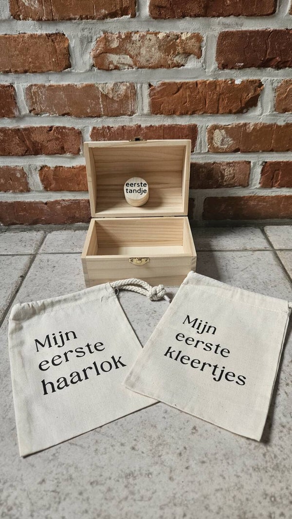 Houten Baby Bewaarbox – Mijn Eerste Mijlpalen