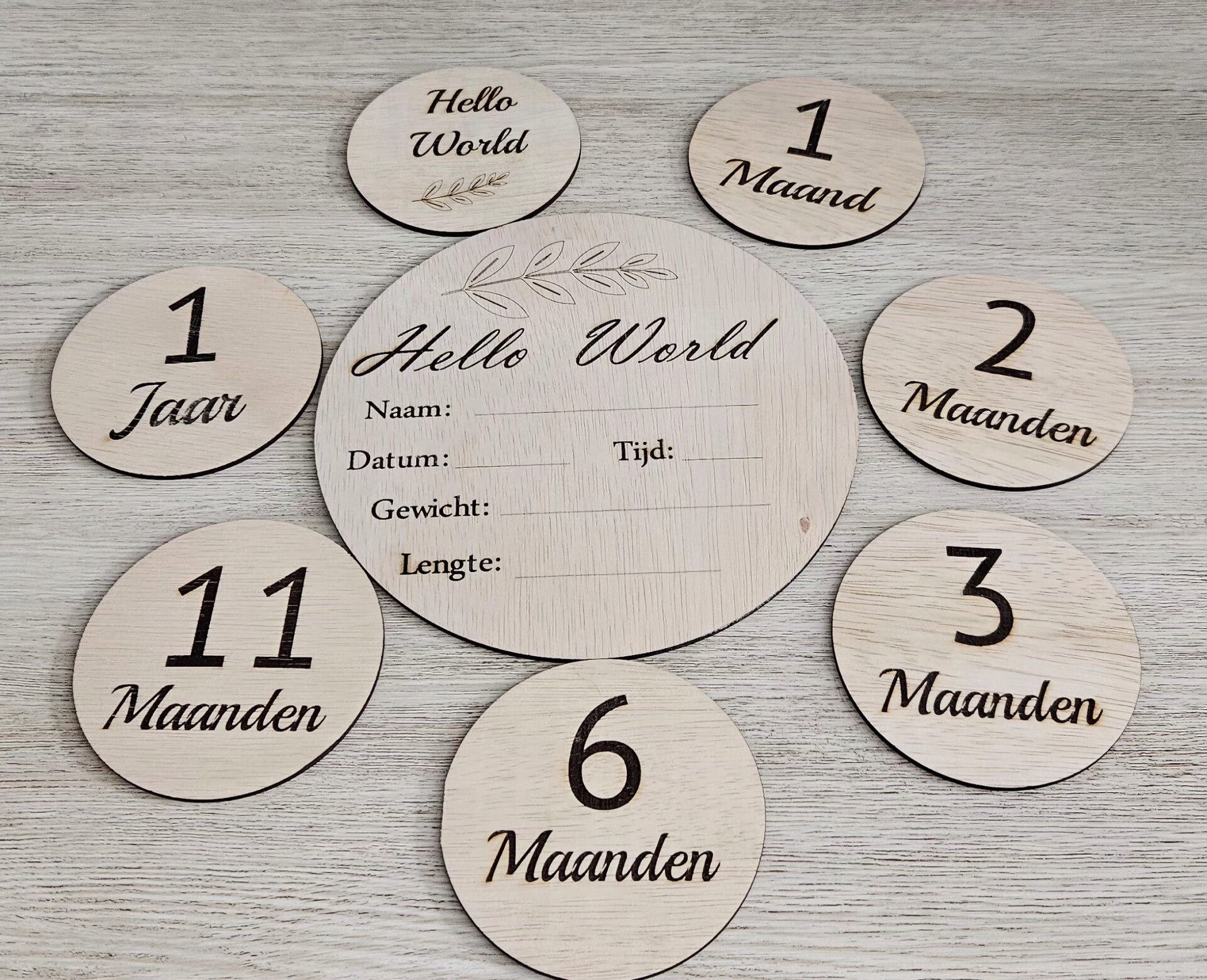 Houten mijlpaalset hout.