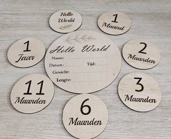 Houten mijlpaalset hout.