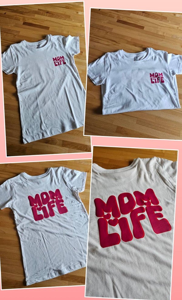 Witte t-shirt MOM LIFE