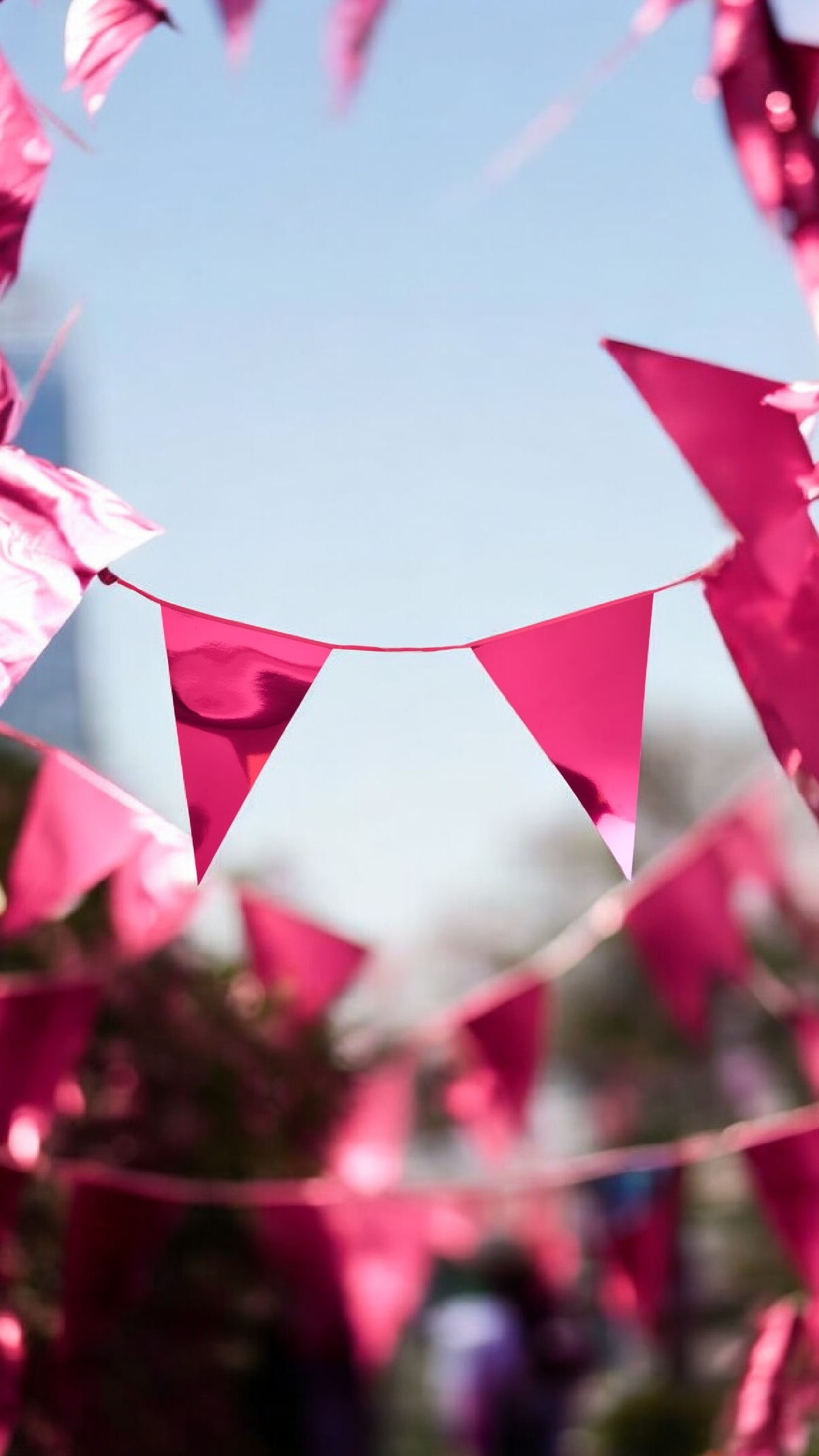 XL Vlaggenlijn Roze, Goud & Zilver met naam – 10M