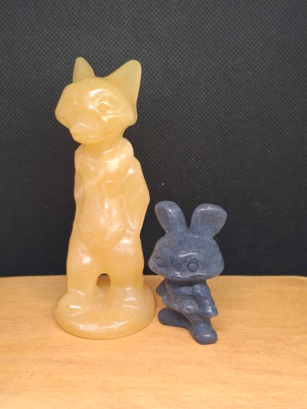 Nick Wilde honing calsiet en Judy Hops blauwe aventurijn Disney