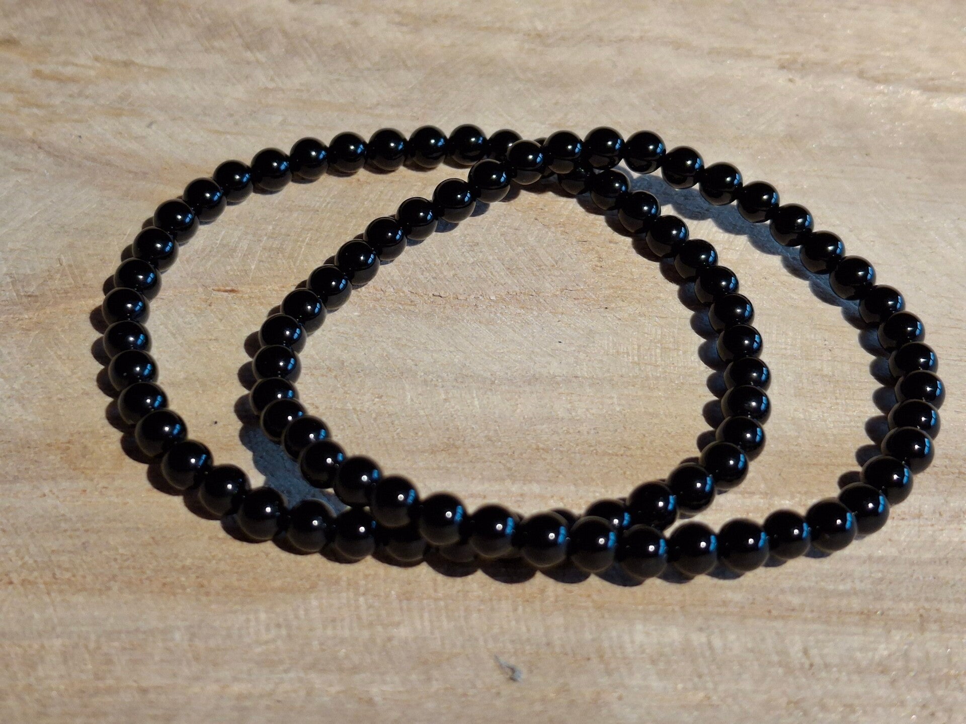 Armband 4mm Obsidiaan