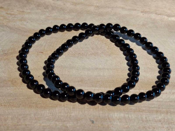 Armband 4mm Obsidiaan
