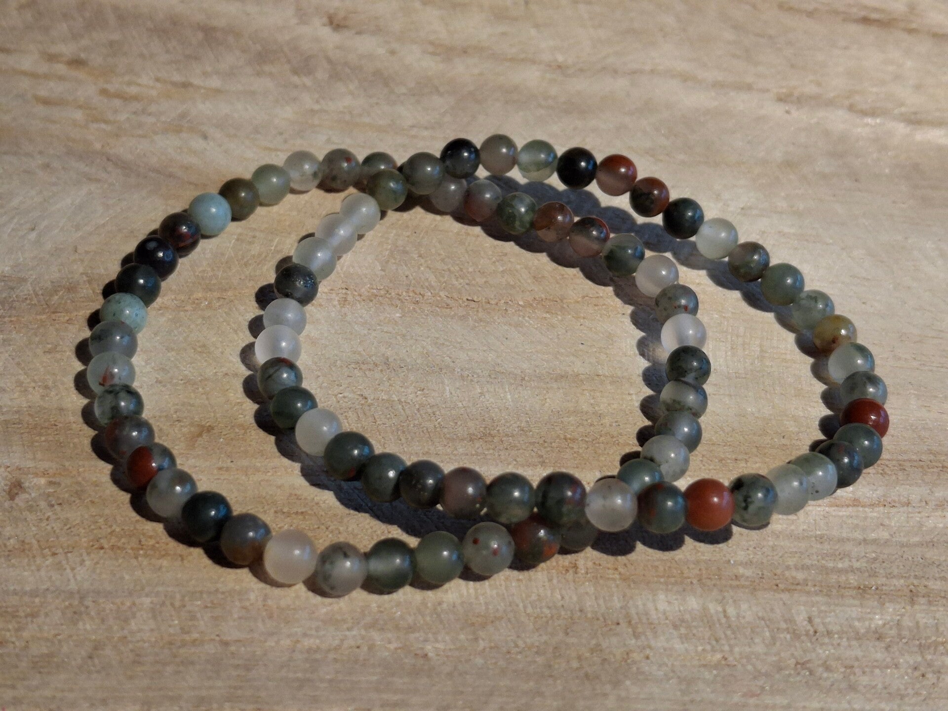 Armband 4mm Bloedsteen/ Heliotroop