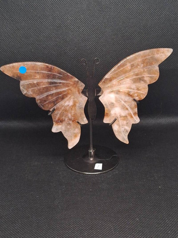 Vlinder vleugel vuurkwarts hematoïde kwarts