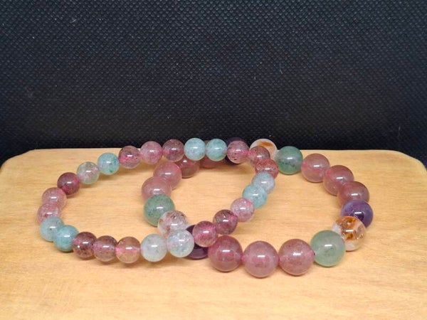 Aardbeien kwarts mix armband 2 maten