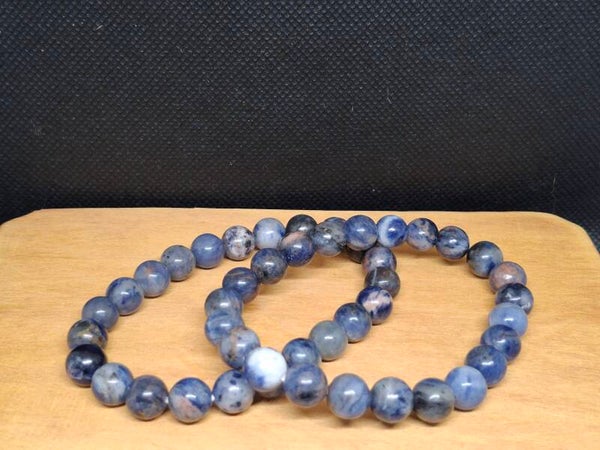 Sodaliet donker armband 8mm