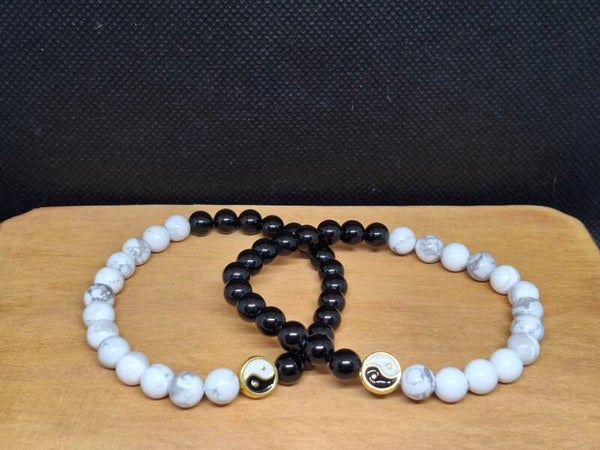 Howliet met Obsidiaan armband 6mm