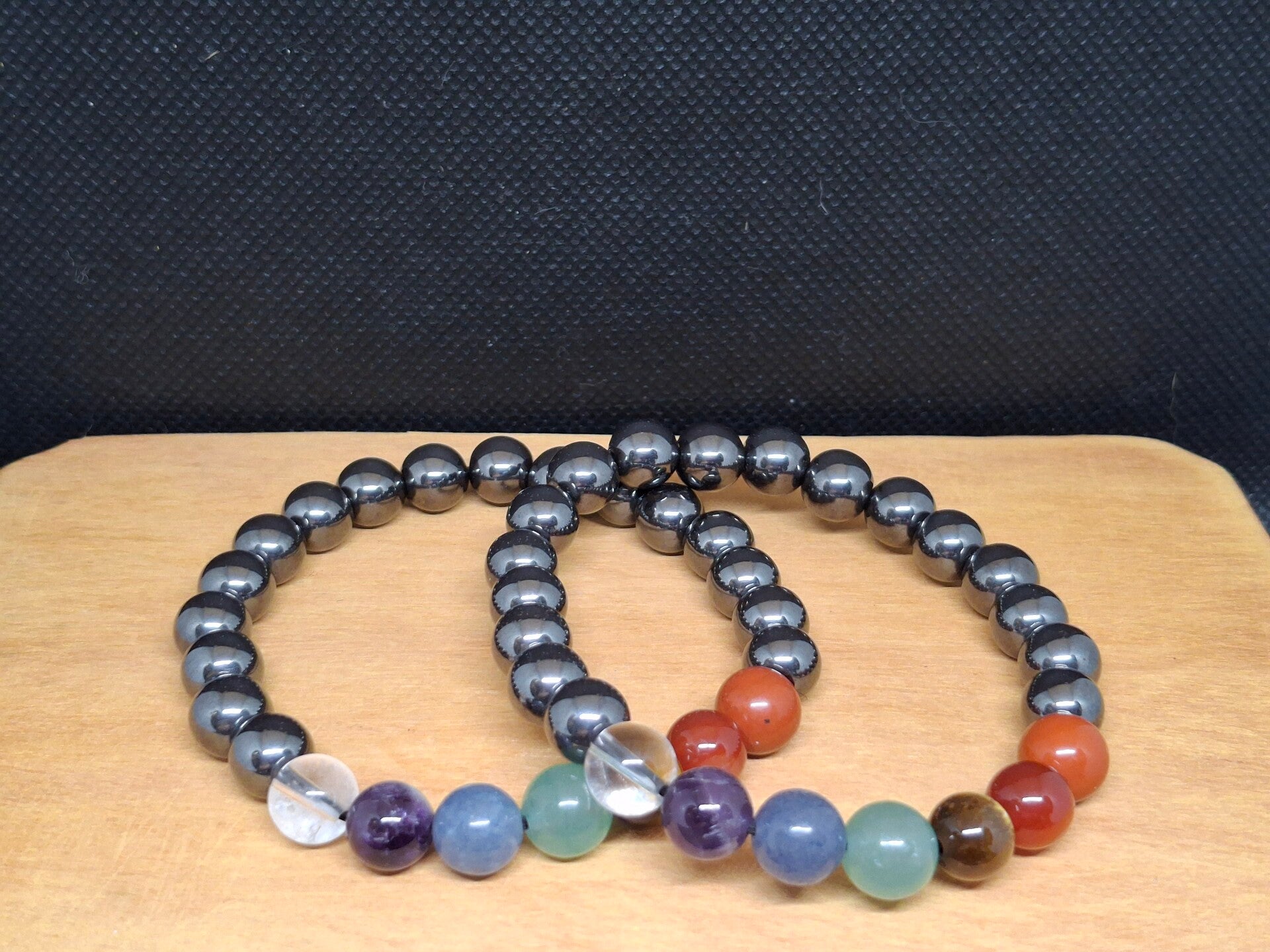 Hematiet met Chacra's armband 6mm