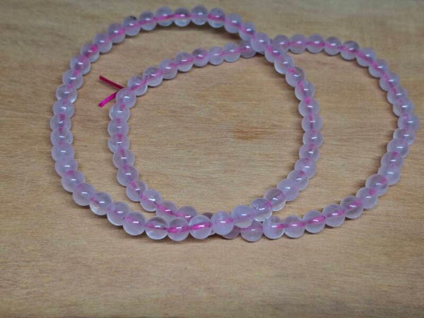 Rozenkwarts donker armband 4mm