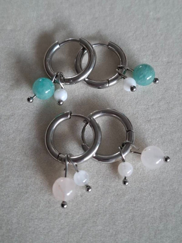 Stainless steel Zilverkleurige oorbellen Huggie Hoop