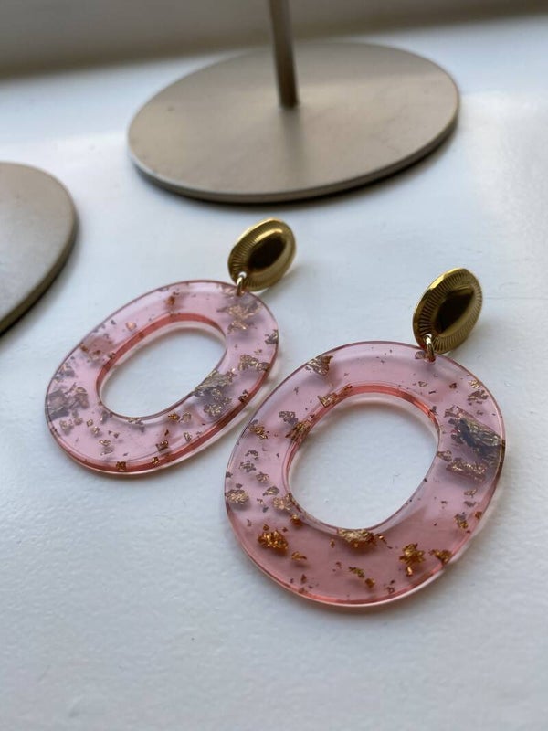 Gold ‘n red hoops big