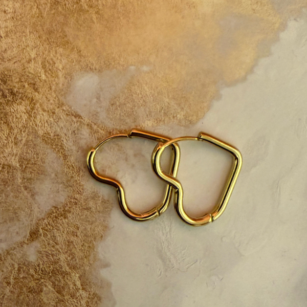 Heart hoops - gold