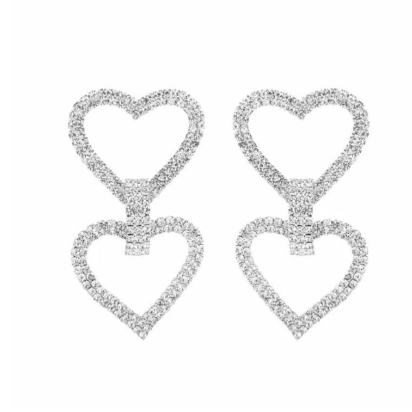 Sparkling heart hoops