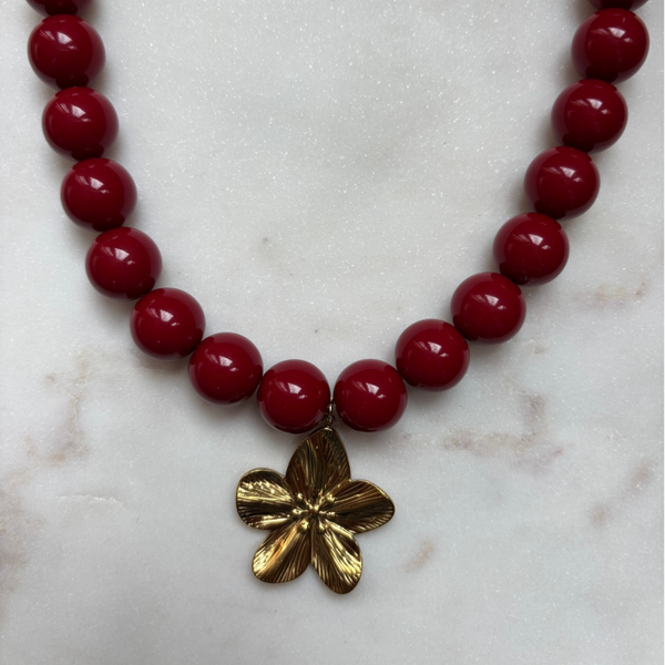 Bordeau kralenketting - diverse varianten