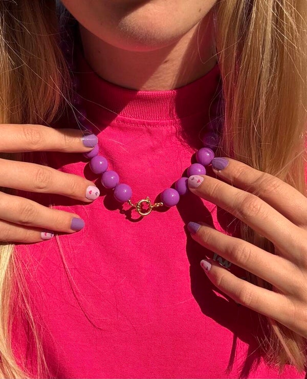 Paarse kralenketting - diverse varianten