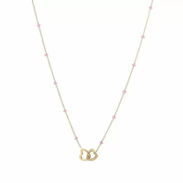 Pink connected hearts necklace