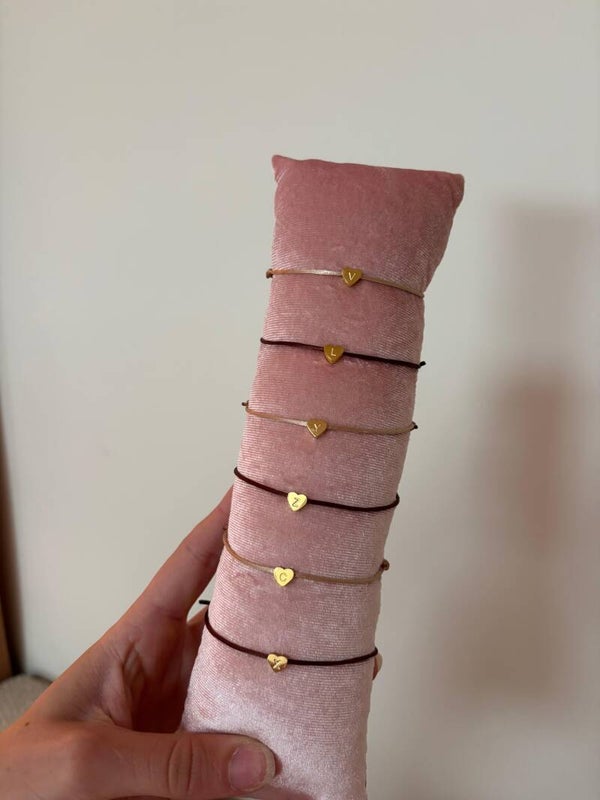 heart letter bracelet - gold