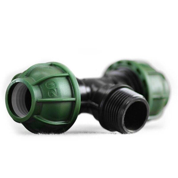 PE T-Stück 20mm-3/4" AG-20mm Schraub
