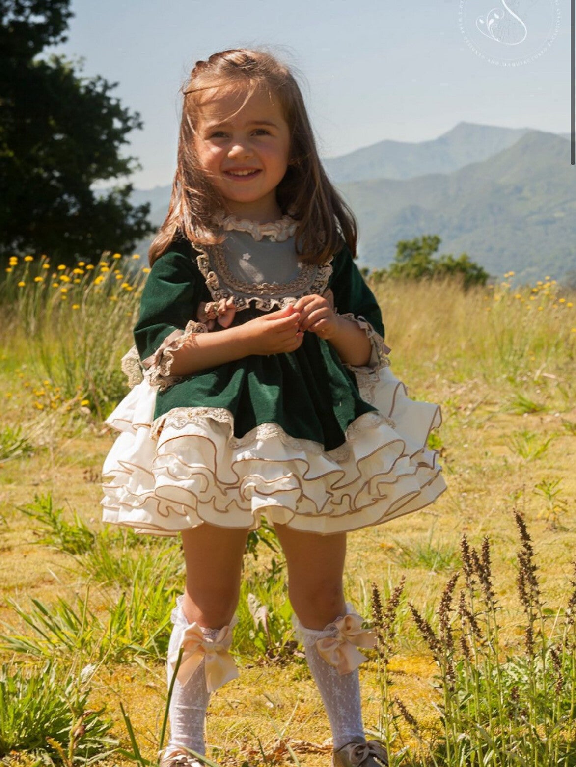 🍃 Emerald Lace Frill Dress