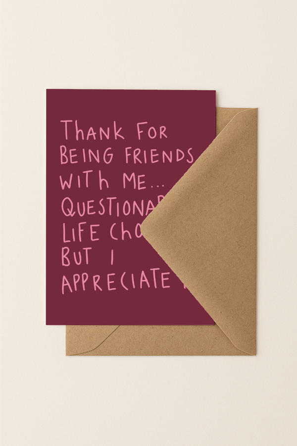 Thanks for being friends | A6 Kaartje