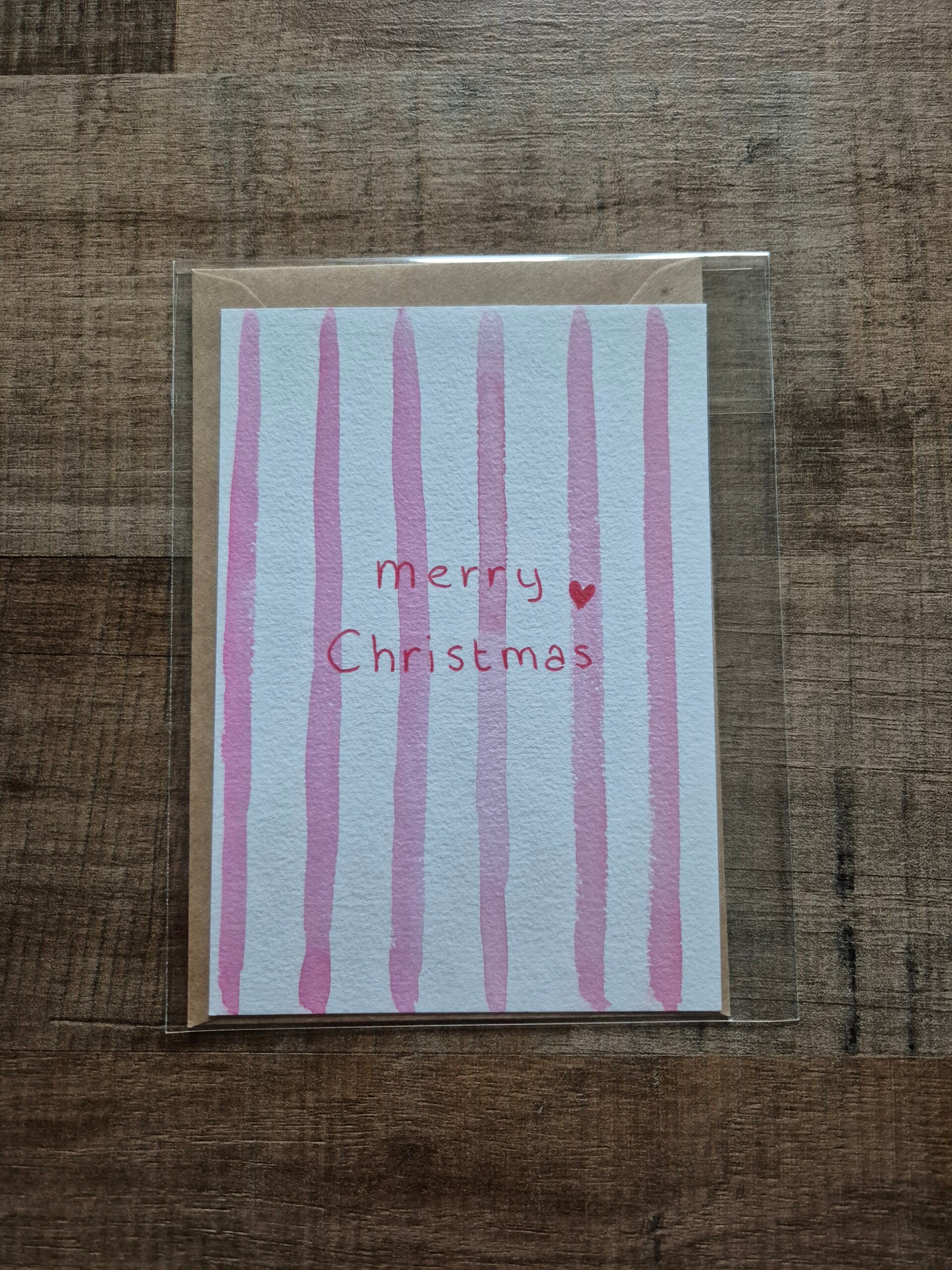 Merry christmas roze streep