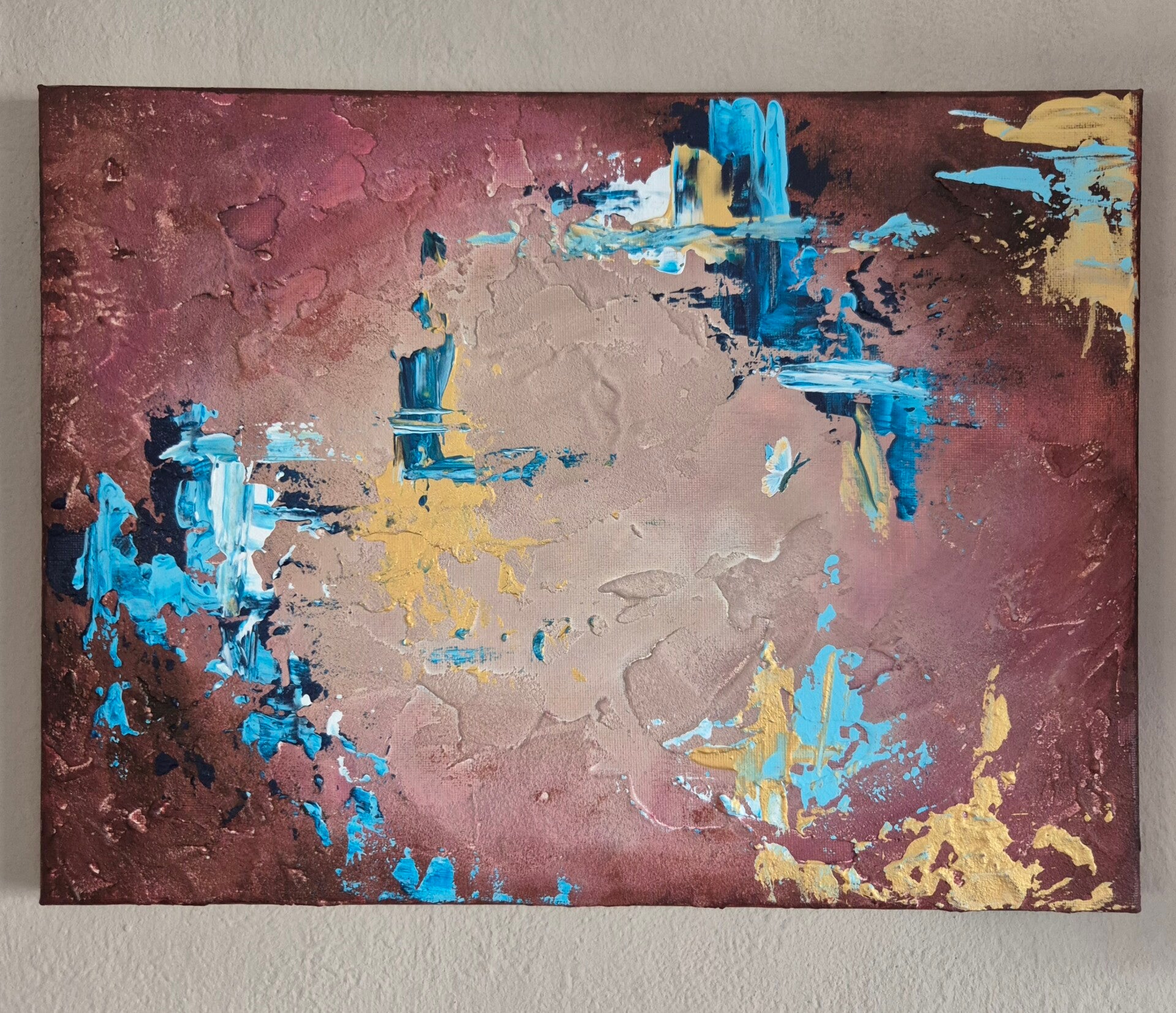 A butterfly high in the sky