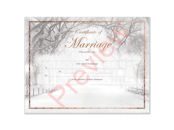 linen-marriage-certificate-textured-snow-road