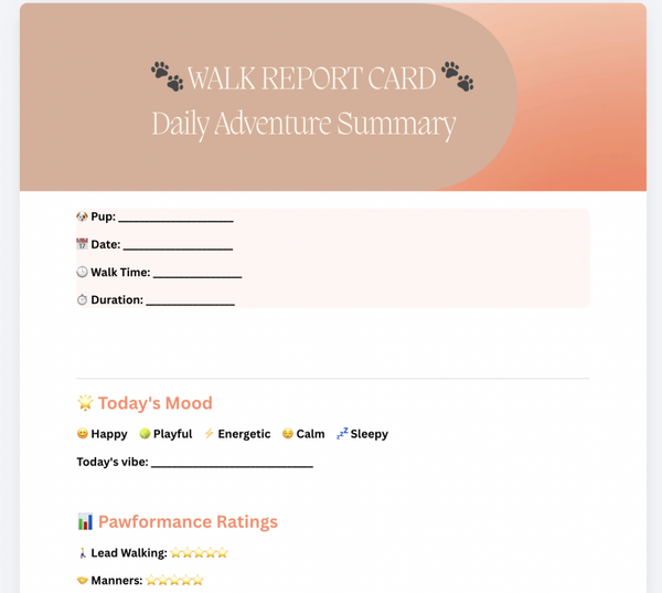 Dog Walking Report Card