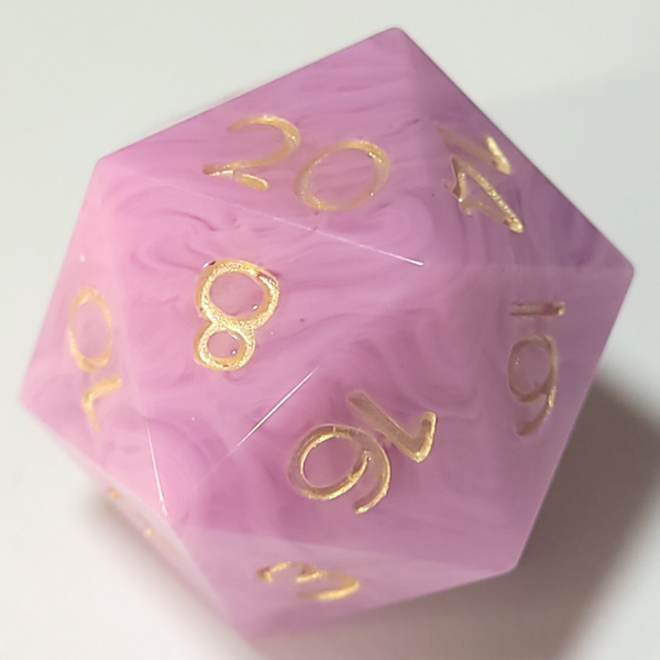 Pink Swirl D20 (25mm)