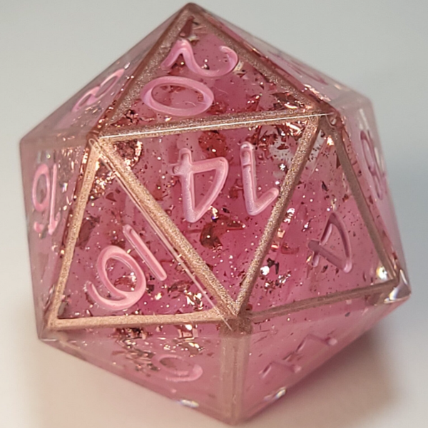Caged Pink Flurry D20 (25mm)
