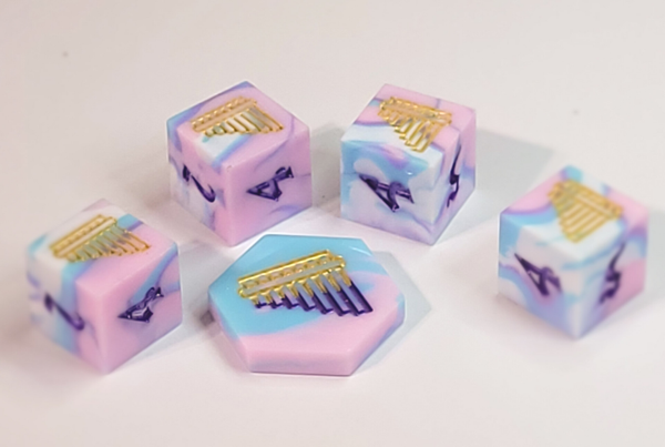 Tea Time D6 set w/ D2 coin (16mm)